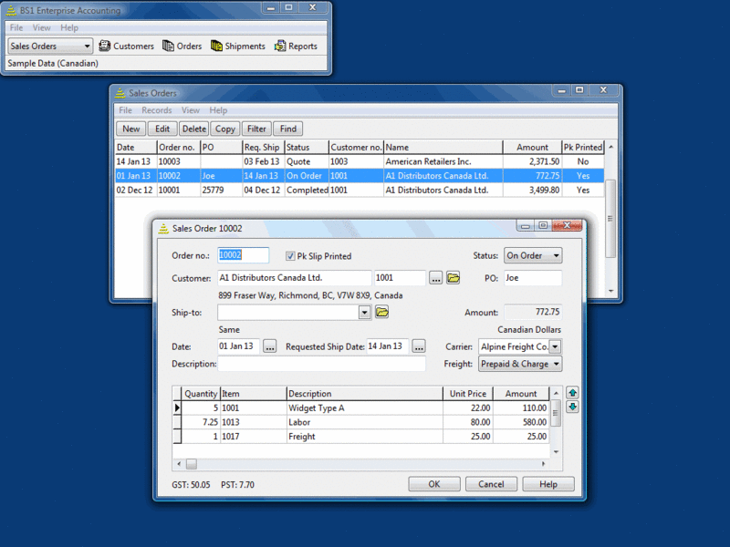 BS/1 Enterprise Screenshot